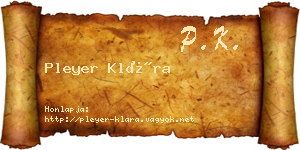 Pleyer Klára névjegykártya